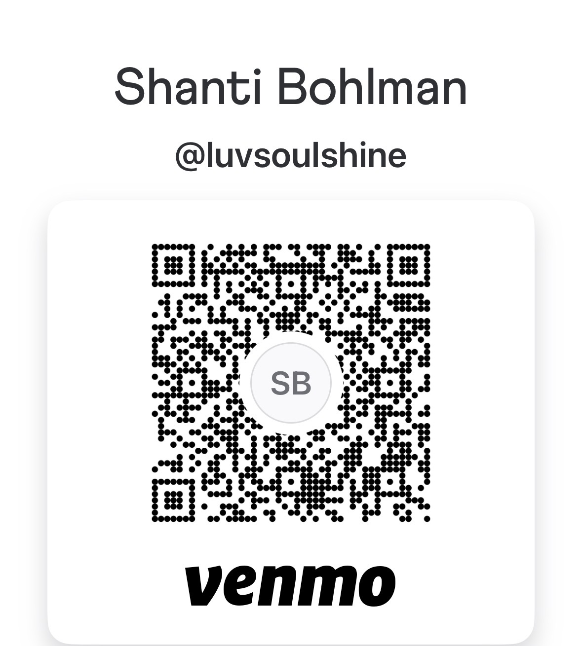 Venmo QR — @luvsoulshine
